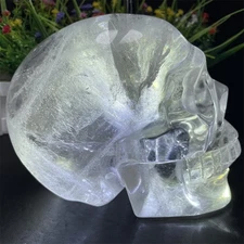 5.9" 7.1LB Natural Clear Quartz Skull Crystal Quartz Carving Decoration Reiki