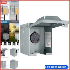 30 Amp 125 Volt RV Outlet Box NEMA TT-30R Receptacle Weatherproof Metal