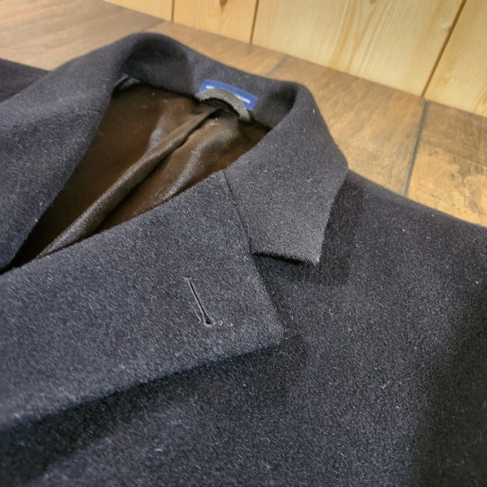 Casaco trench coat Stafford Performance masculino 44R lã náilon 3 botões preto  - Imagem 4 de 4