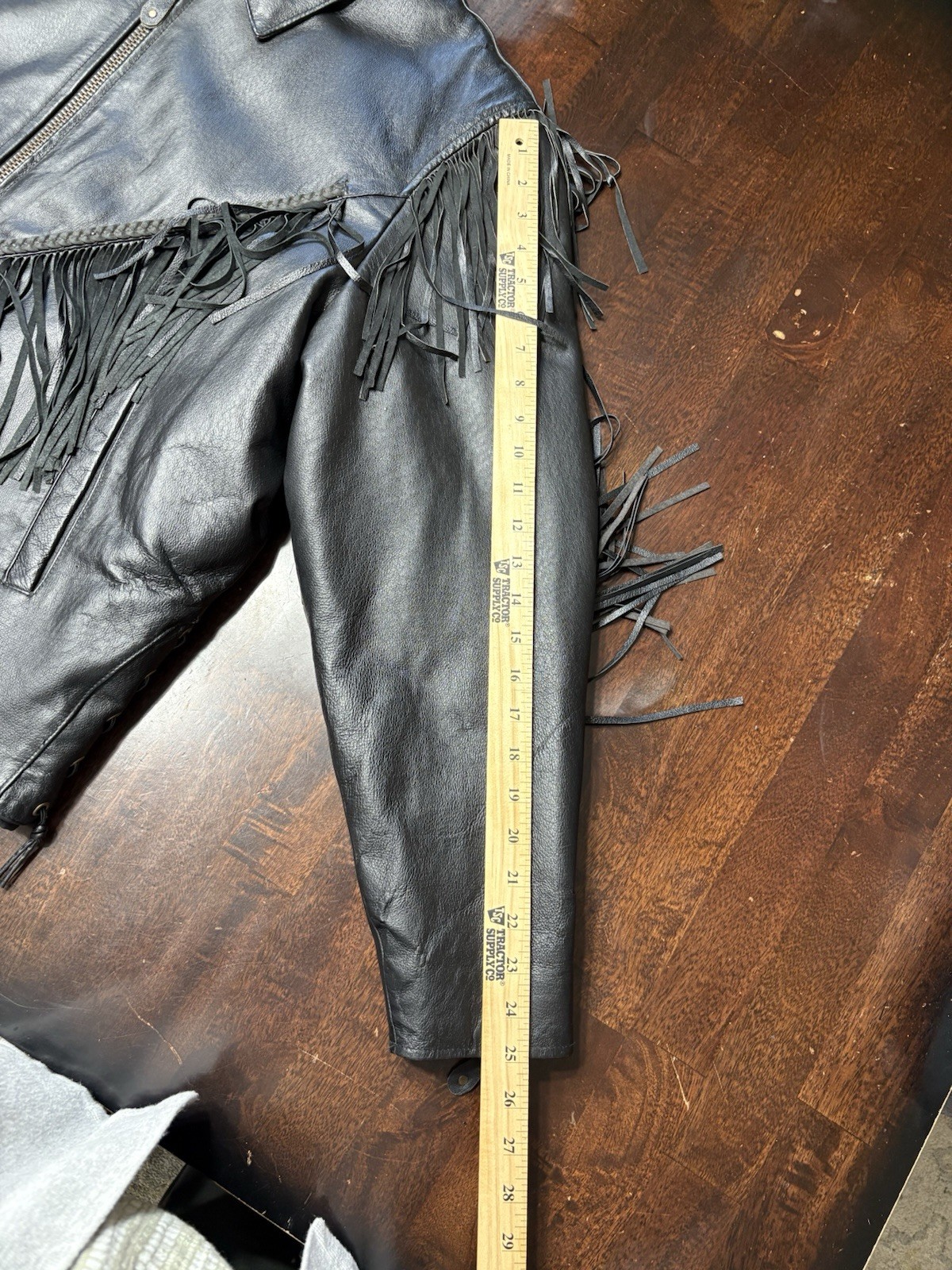 USA Bikers Dream Apparel size XXXL Women Black Leather Fringe Biker Jacket