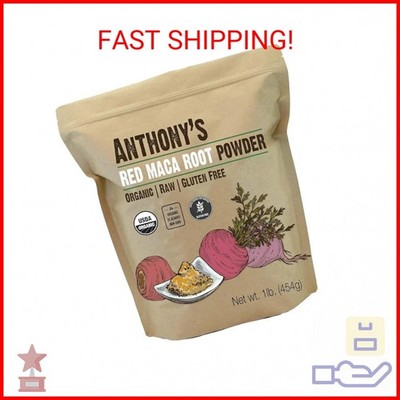 Anthony's Organic Red Maca Powder, 1 lb, Raw, Gluten Free, Non GMO, Non Gelatini