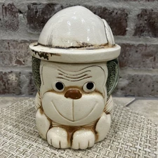 Mount Clemons Monkey Feather Hat ceramic cookie jar 8.5x5in