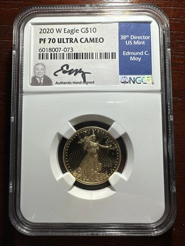 2020-W $10 1/4 oz Gold American Eagle Proof Coin - Moy - NGC PF 70 UC