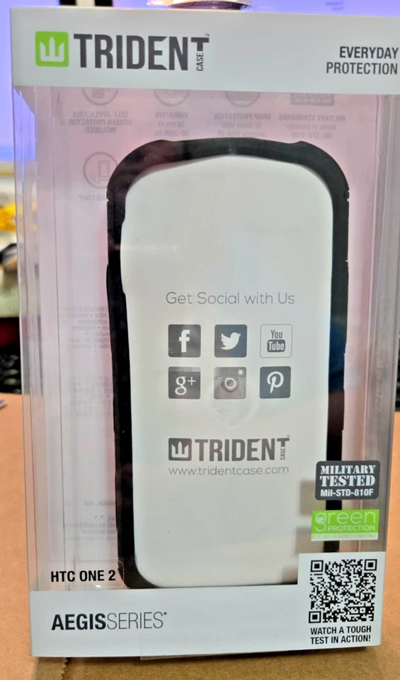 Funda HTC ONE Trident Aegis Serie M8/Probada Militar Protección contra Caídas-Negro Foto 4 de 4