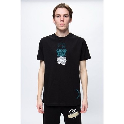 OFF-WHITE Slim Fit Dripping Arrows Golden Ratio T-shirt Black/White Size L