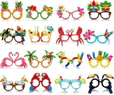 32 Pack Beach Pool Party Eyeglasses Decor Summer Luau Paper Glasses Bulk Hawaiia