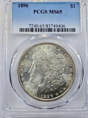 1896 Morgan Silver Dollar $1 PCGS MS 65