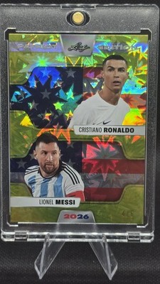 2026 Leaf Patriot Edition Cristiano Ronaldo Lionel Messi Gold Foil SSP 4/6