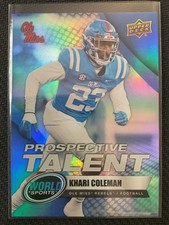 Khari Coleman 2025 Upper Deck World of Sports Blue Foilboard Parallel RC #323