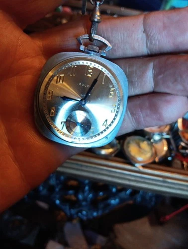 Vintage Antique Bulova Art Deco Pocket Watch  Parts Or Repair