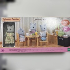 EU Sylvanian Families Country Kitchen Set and Grey Cat Mother