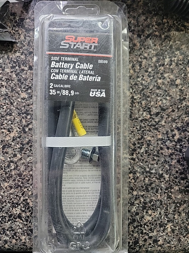 Super Start Side Terminal Battery Cable 2 Guage Cable 35 Inches Long - Picture 1 of 6