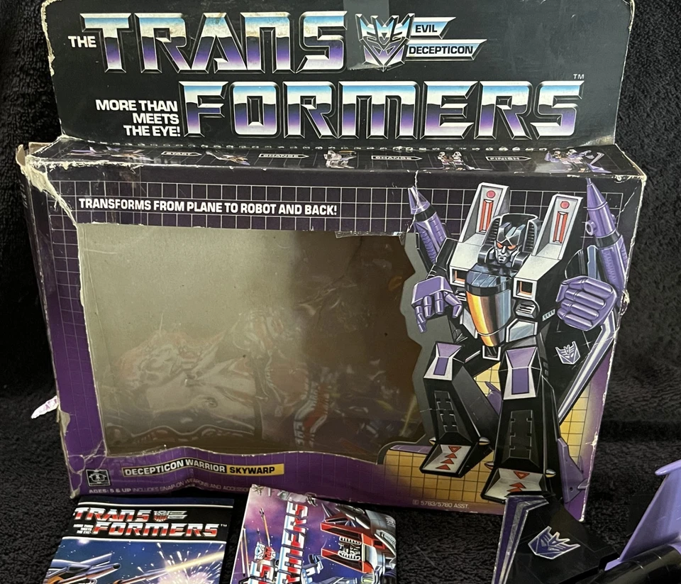 G1 1984 SKYWARP • PRE RUB • 100% COMPLETE w/BOX • VINTAGE G1 TRANSFORMERS - Image 3 of 4