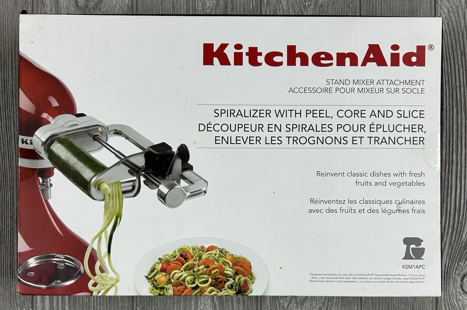 KitchenAid KSM1APC Fruit & Vegetable Spiralizer Attachment Peel Core Slice Set