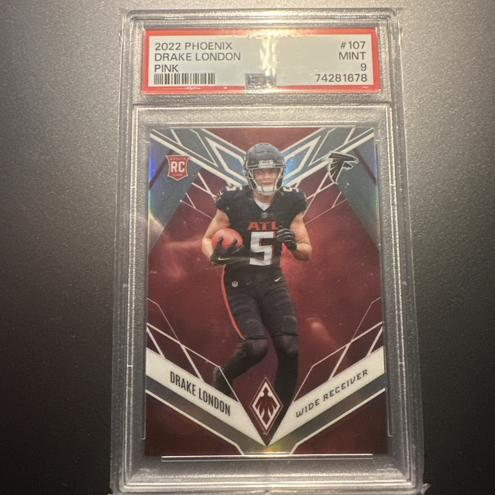Drake London 2022 Panini Phoenix  Pink Parallel Rookie /199 Falcons #107