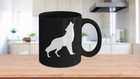 Coyote Mug Black Ceramic Coffee Cup Howling Dog Gift for Prairie Ranch Hunter