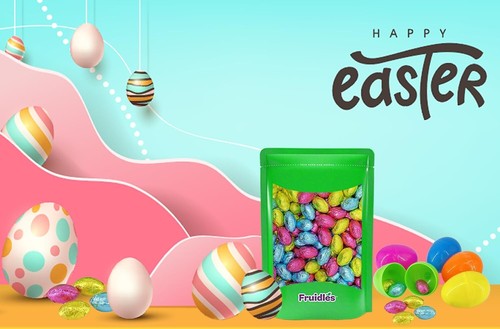 Festive Multicolored Foil Wrapped Milk Chocolate Eggs - Perfect for Parties - Picture 5 of 10