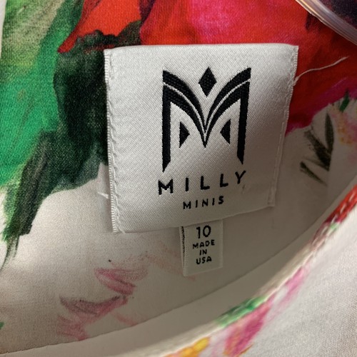 MILLY Minis Girls Dress Size 10 Floral Paint Brush Strokes Short Sleeve - Picture 13 of 15
