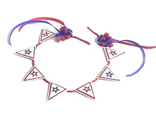 Artisan fourth of July Pennant Garland 1:12 Dollhouse Miniature OOAK 2024 8"