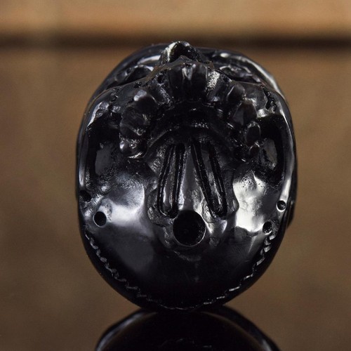 Humana Calavera Colgante Tallado Cuerno Memento Mori Oro Vermeil Plata 30.08g - Imagen 16 de 16