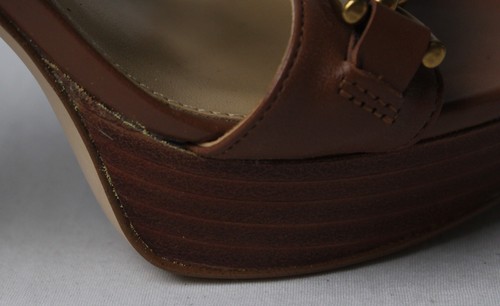 Sandalias de plataforma Michael Kors Kailey adornadas para mujer JL3 marrón talla US:6,5 - Imagen 9 de 12