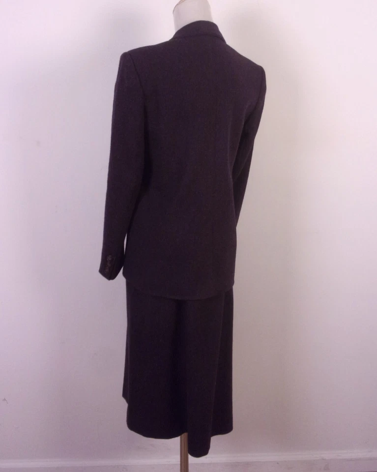 De colección Usado en Excelente Condición Evan Picone Saks Fifth Avenue Ciruela Lana Franela 2 Piezas Falda Traje 8 Foto 2 de 4