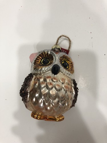 New Cutie Owl Christmas Tree Hanging Glass Ornament Collectibles - Picture 9 of 9