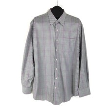 Peter Millar Long Sleeve Button Up Shirt Men's XL Plaid Check 100 Cotton Casual