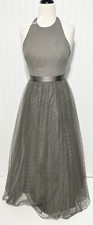 WHITE by Vera Wang Halter Neck Gown Prom Bridesmaid Dress Charcoal Gray Size 4