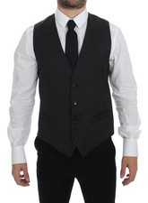 DOLCE & GABBANA Vest Gray Wool Formal Dress Waist Coat IT48 / US38 / M RRP $500