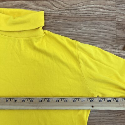 Vtg 60s Skyr Scandia Trading Co Skiwear Yellow Cotton Turtleneck