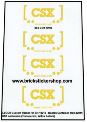 Custom Sticker - Container CSX (yellow letters)