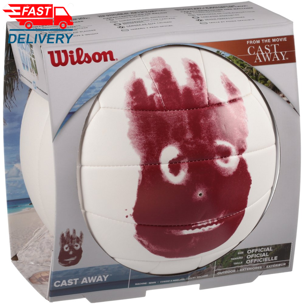 Wilson Cast Away Replica Outdoor Volleyball, Official Size Free