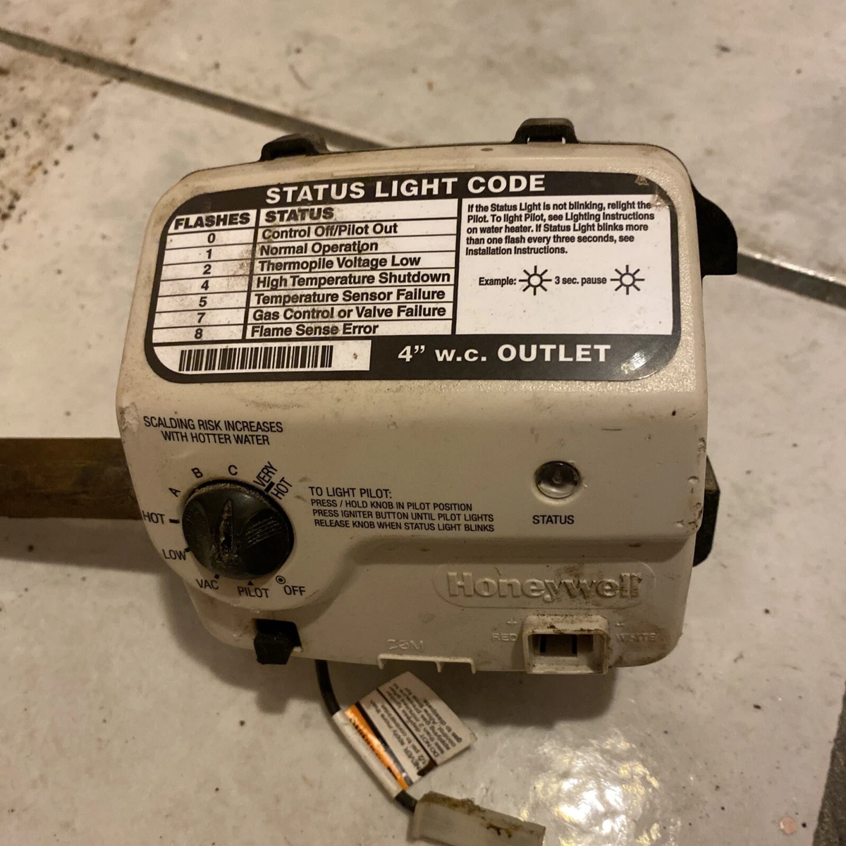 Honeywell WV8840B1158 Natural Gas Water Heater Thermostat Control Valve |  eBay