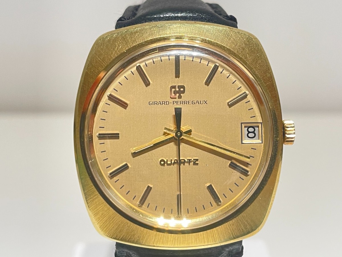 VINTAGE VERY RARE GOLD PLATED MEN'S SWISS QUARTZ WATCH 