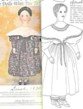 25"PRIMITIVE CLOTH ART DOLL@1830 DRESS UNDERWEAR SHOES PATTERN EMBROIDERY DETAIL