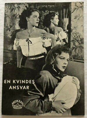 Not Wanted Sally Forrest Keefe Brasselle Vintage 1949 Danish Movie Program