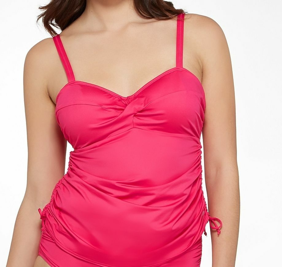 Fantasie Versailles Tankini Top Pink Size 34DD Padded Bra Tummy Control 5751 New