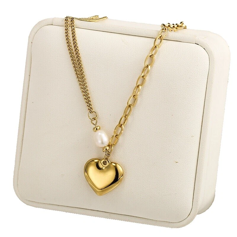 Encanto del Acero inoxidable Perla Moda Collares y Colgantes