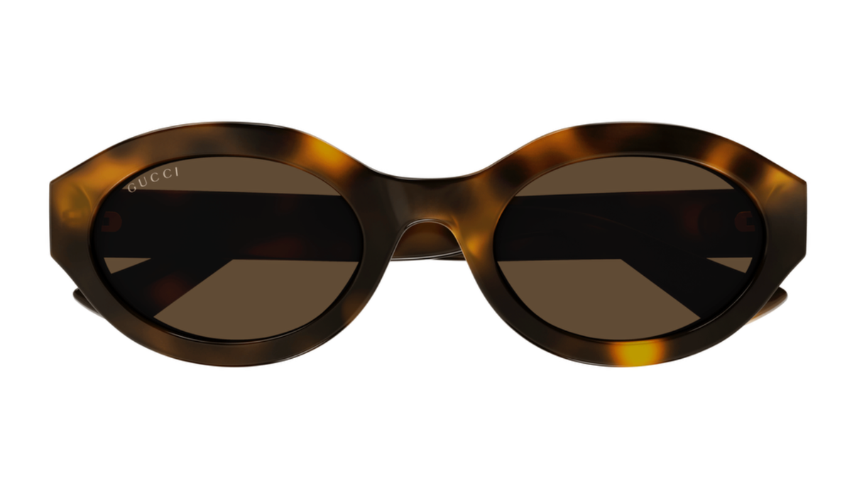 Gucci GG1579S 002 Havana Oval Sunglasses Unisex New