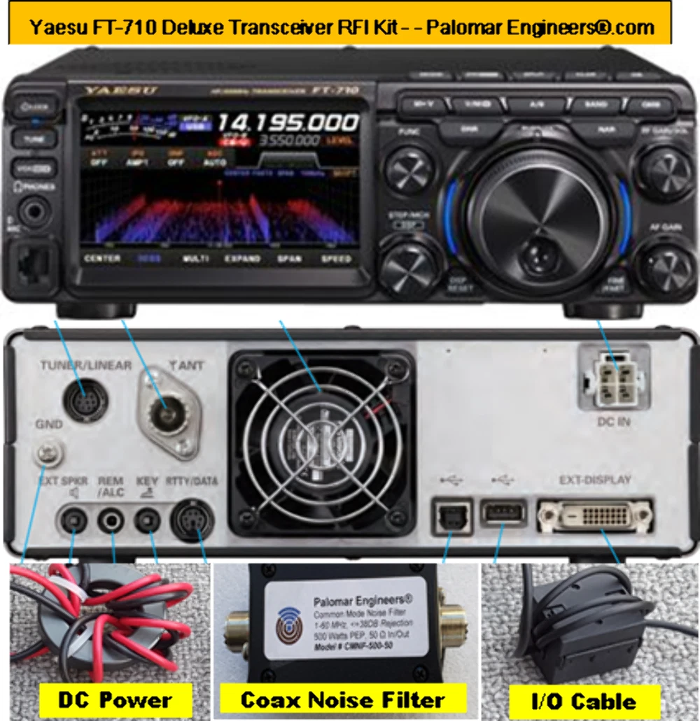 Yaesu FT-710 Deluxe Transceiver RFI Kit - 6 RFI/Noise Reduction