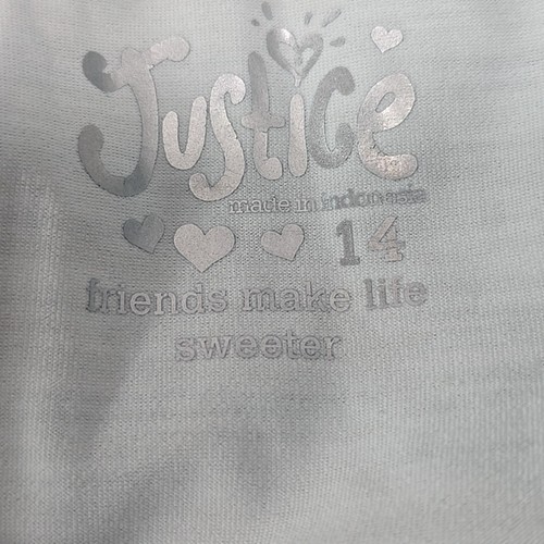 Justice Girls 14 Athletic Quarter Zip Front Pullover Shirt Green Tiger Mock Neck - Picture 5 of 7