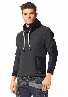 Cipo & Baxx Herren Sweatshirt Materialmix Grau L X0252