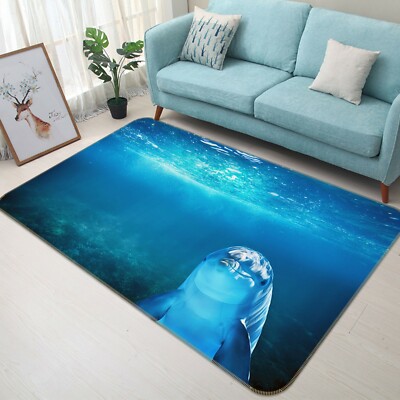 3D Seabed Dolphin C320 Animal Non Slip Rug Mat Elegant Photo Carpet Zoe