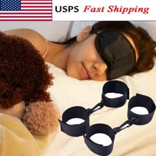 Nylon Ankle Binding Handcuffs Restraint Set Adult Eye Mask Roleplay Blindfold