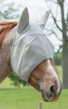 Weaver Leather Covered Ear Fly Mask with Xtended Life Closure System, Large Gray