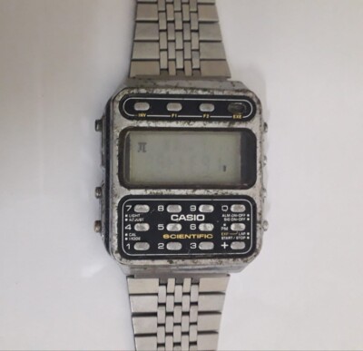 Vintage Casio Digital CFX-200 Calculator Men's Wristwatch For
