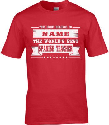 Spanischlehrer Herren personalisiertes T-Shirt Geschenk Schule Dozent Spanien 3XL 4XL 5XL