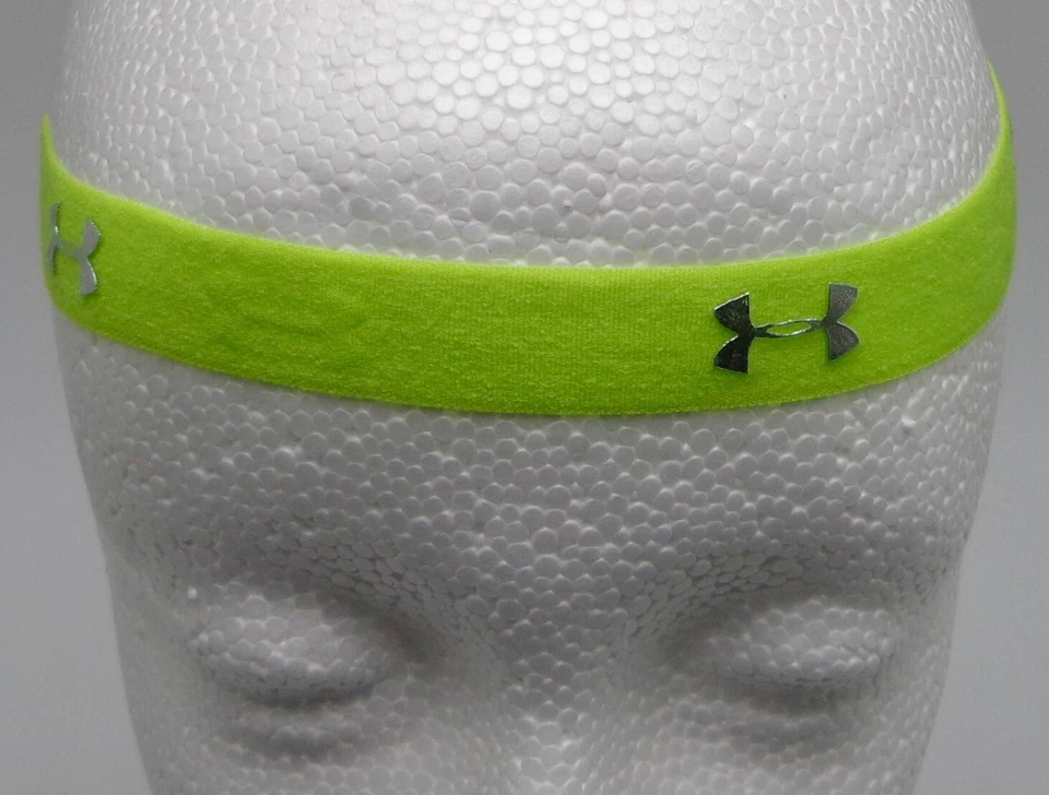Paquete de 3 diademas brillantes Under Armour verde lima/caspio para niñas jóvenes Foto 3 de 4