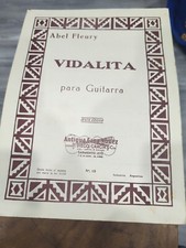 Abel Fleury Vidalita For Classical Guitar Rare Vintage Sheet Music